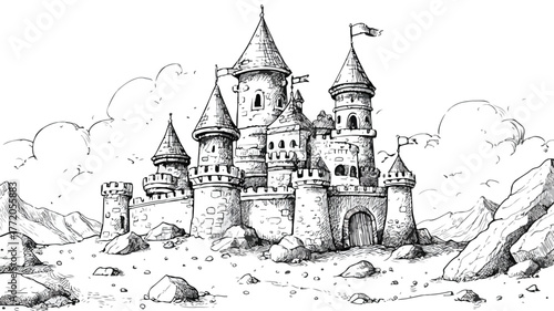 Colorful Sandcastle Summer Coloring Page for Happy Kids Activity