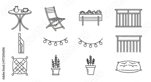 outdoor patio furniture a table chair plants and string lights creating a cozy ambiance perfect for backyard designs and showcasing relaxation