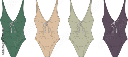 Swimsuit Designs A Collection of One-Piece Swimsuits in Various Colors and Styles