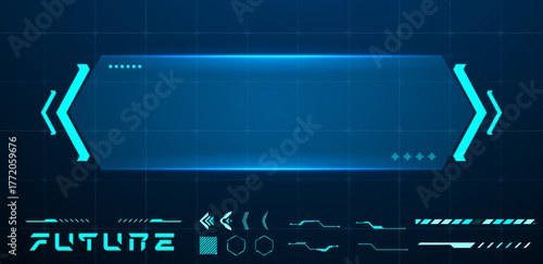 Simple technology box or futuristic callout title. Vector illustration	
