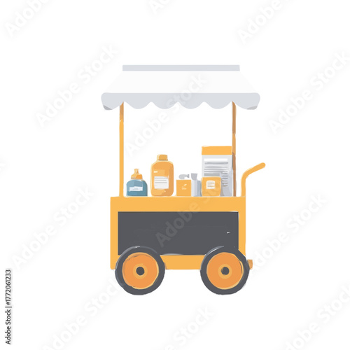 vector illustration of stall cart 