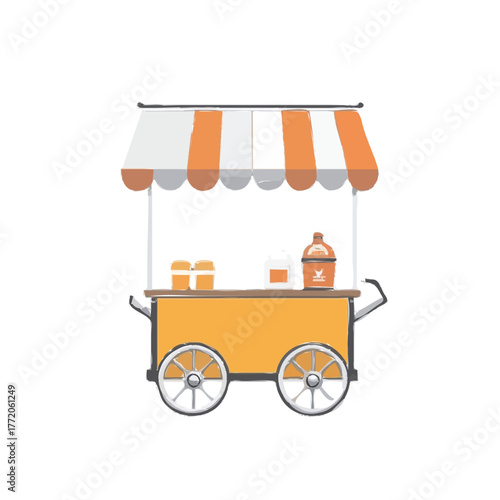 vector illustration of stall cart 