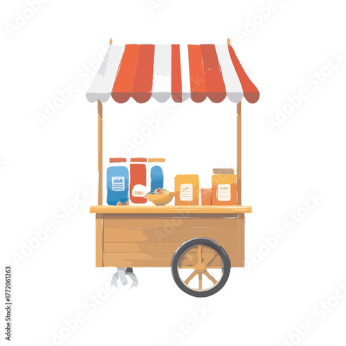 vector illustration of stall cart 
