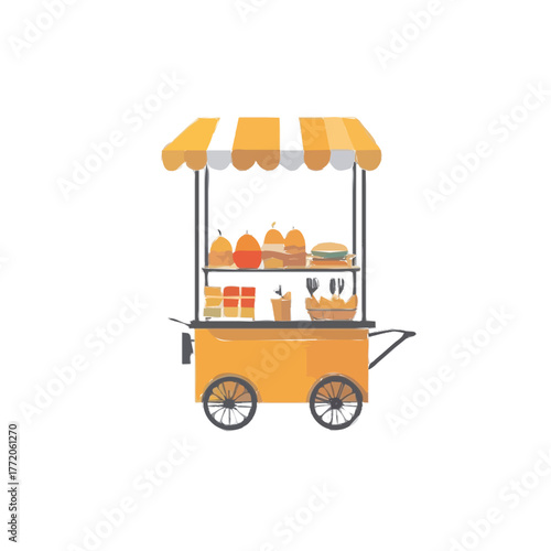 vector illustration stall cart 