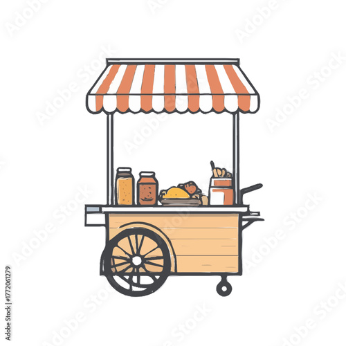 vector illustration stall cart 