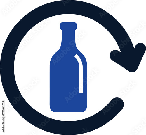 Recycle glass bottle sign symbolizing sustainability and environmental protection concept