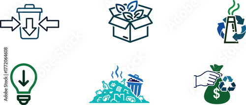 Ecology and Recycling Symbols Representing Sustainable Practices and Environmental Awareness