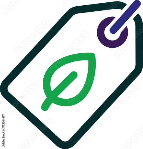 Eco friendly label with green leaf showcasing sustainability and environmental awareness