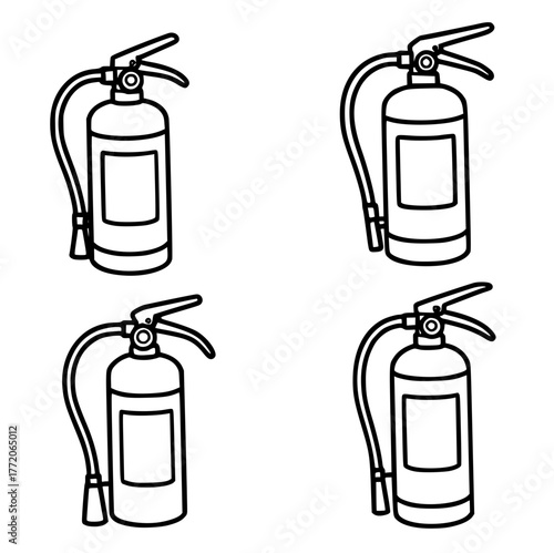 Illustration of 4 Light Fire Extinguisher, outline version