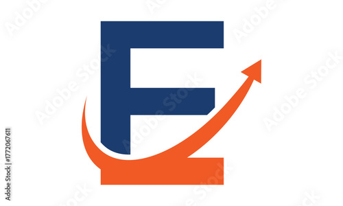 Modern Letter E financial logo	
