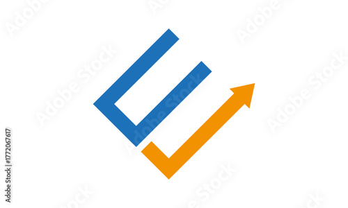 Modern Letter E financial logo	
