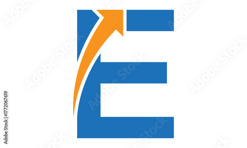 Modern Letter E financial logo	
