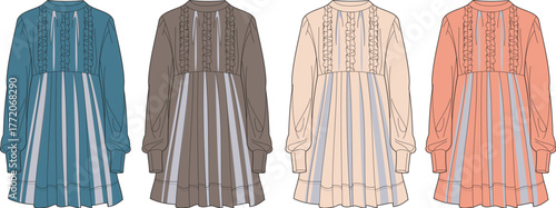 Fashionable Dress Designs A Spectrum of Colors and Styles for Chic Apparel and Clothing