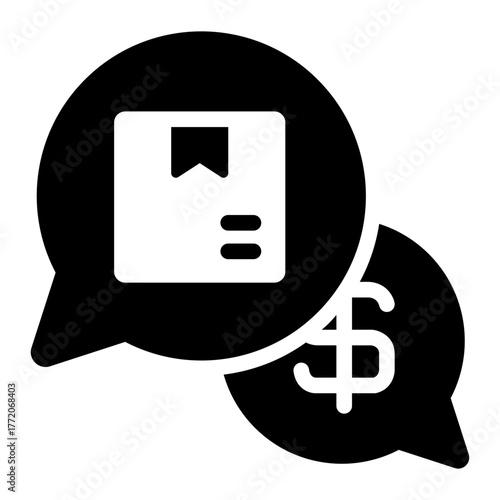 negotiate deal glyph icon for product price discussion