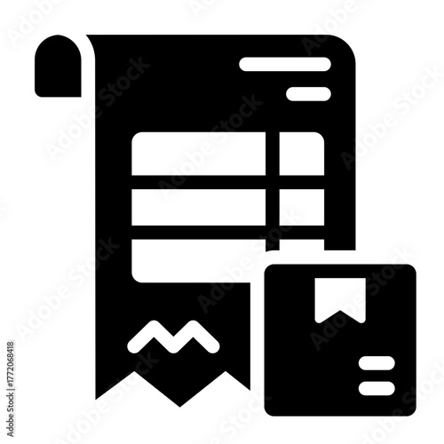 invoice form glyph icon for product order payment tracking