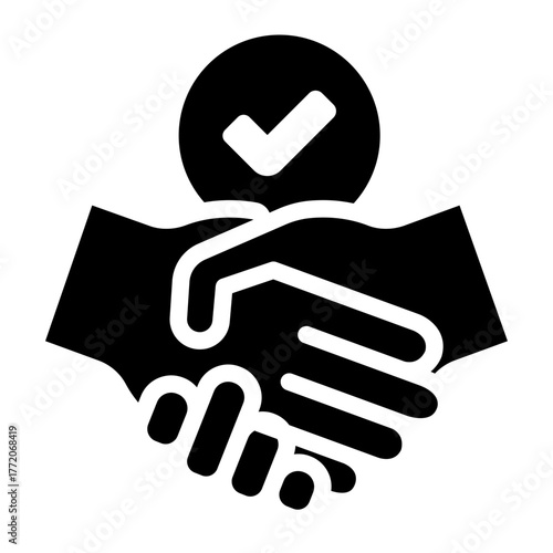 handshake agreement glyph icon for supply chain deal