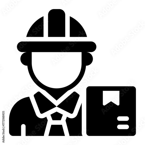 supplier glyph icon for crate delivery and procurement