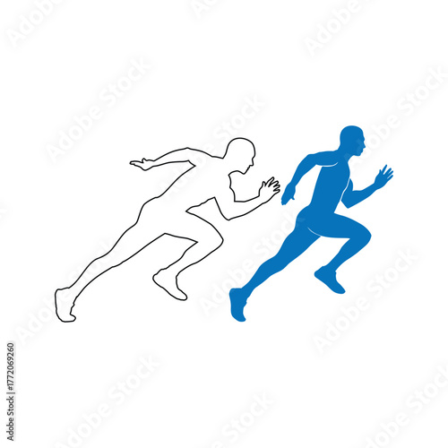 Sports and Running Man Illustration Vector | Fitness, Athlete & Active Lifestyle
