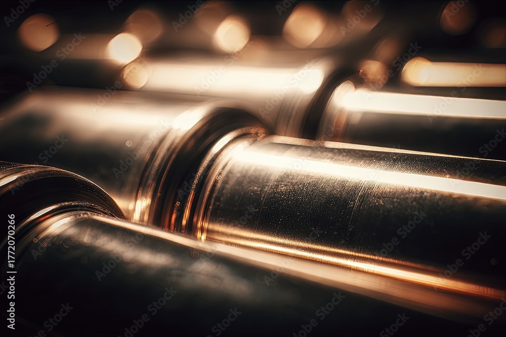 Naklejka premium Closeup View Of Industrial Metal Tubes