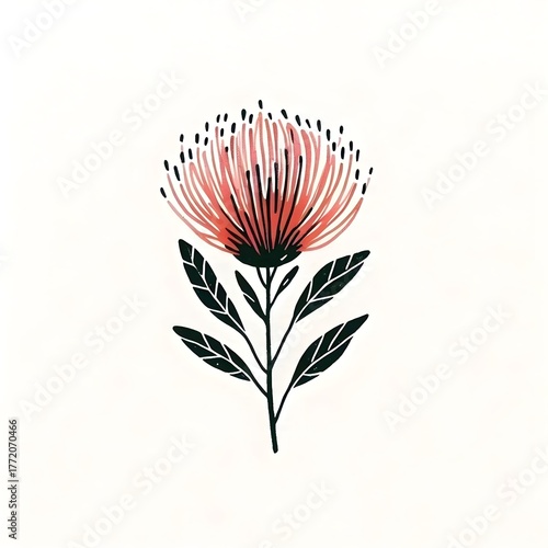 watercolor illustration of an abstract flower