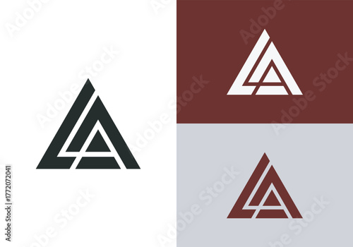 letter LA or AL triangle vector logo design