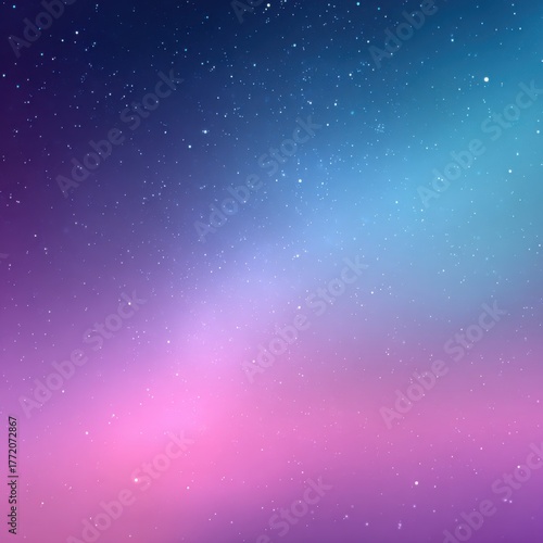 Starry night sky with beautiful gradient colors from deep blue to purple and pink. Cosmic background with twinkling stars and ethereal atmosphere.	