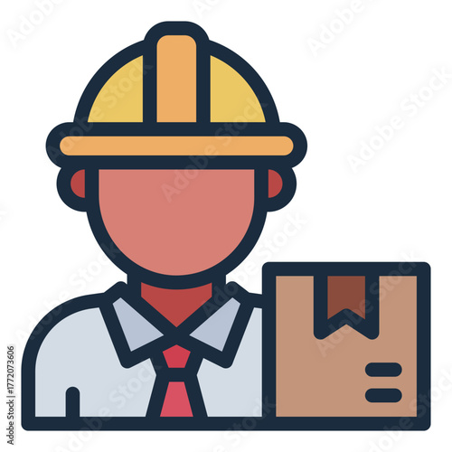 supplier filled line icon for crate delivery and procurement