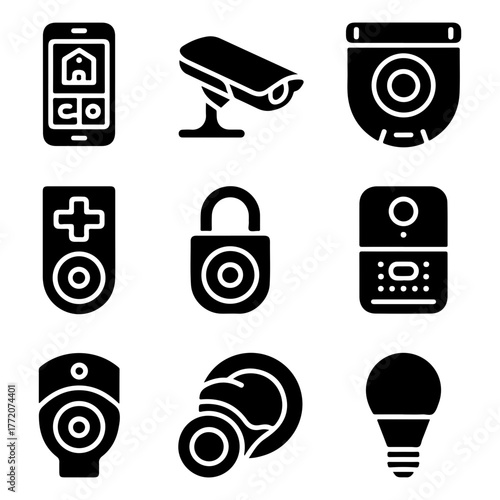 Collection of smart home icons for design elements