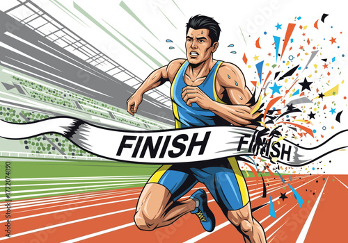 Comprehensive Set of Athletics Silhouettes Featuring Runners and Hurdlers in Action