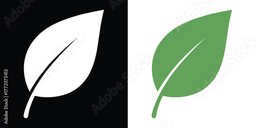 Eco friendly design element featuring fresh green leaf on simple modern background