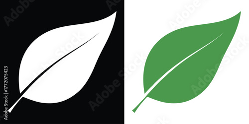 Simple leaf designs in green and white offer natural, clean, modern aesthetic