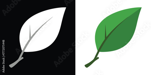 Leafy elegance two tone design for nature themed prints and logo designs now