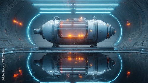 Futuristic spaceship transport pod