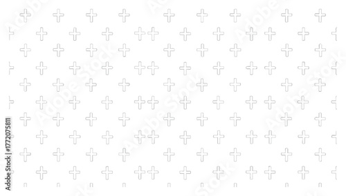 Delicate white seamless pattern of crosses on white background