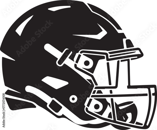 Black American football helmet silhouette sports equipment protective gear