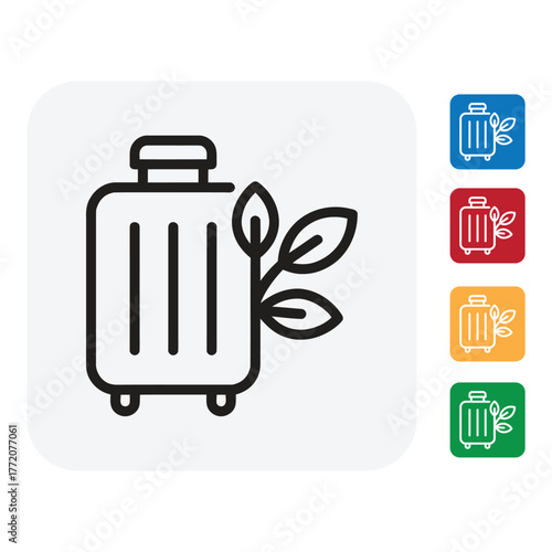 Eco travel concept showcasing a suitcase with leaves, suggesting sustainable tourism and green vacations for environmentally conscious travelers now