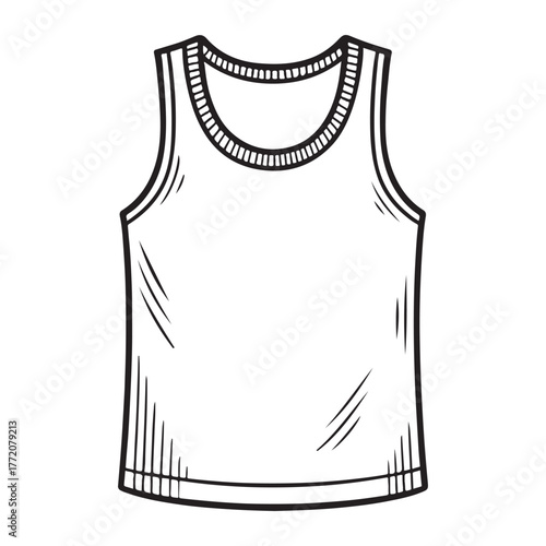 line art of tank top cartoon vector