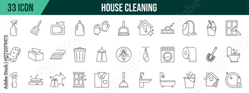 House cleaning collection, editable and resizable vector icon templates.