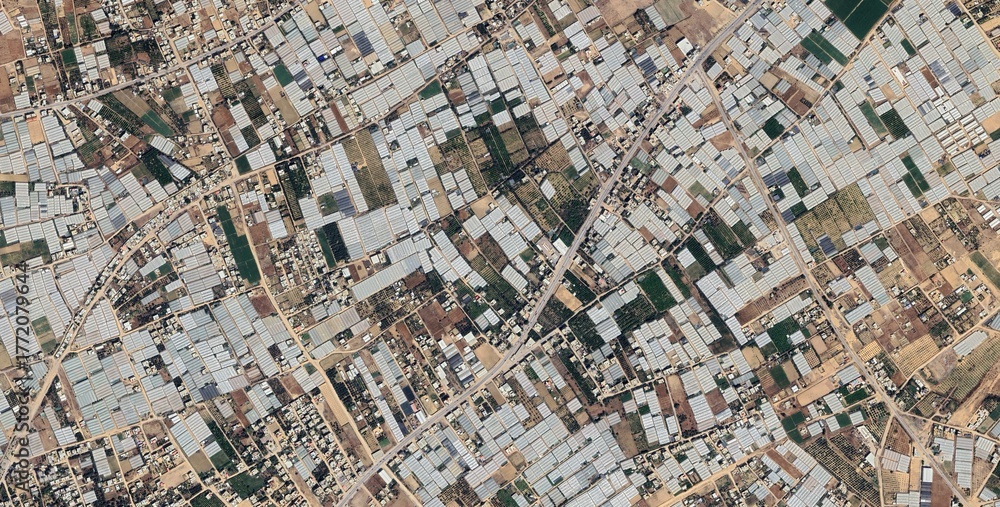 Fototapeta premium Gaza City 2023 Pre War Satellite View