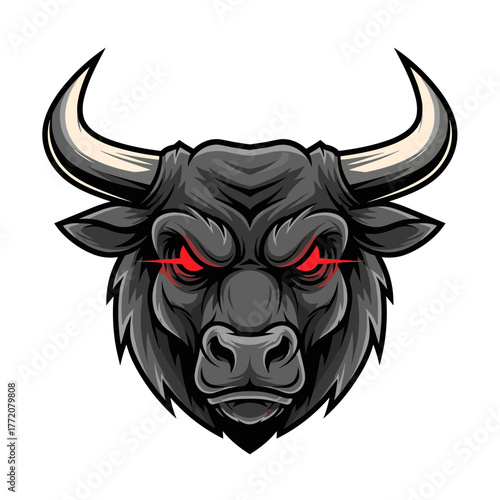 Bold and Powerful Bull Head Logo Design Vector Illustration