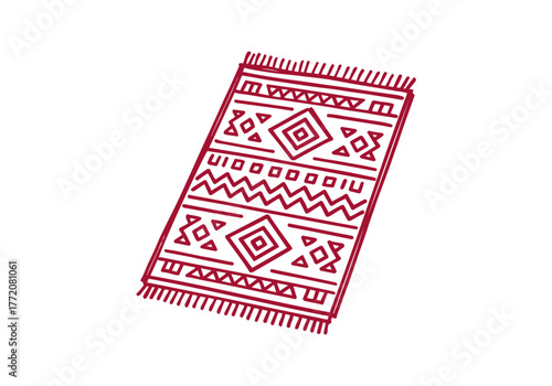 Rug carpet hand drawn simple sketch vector illustration