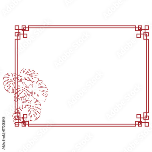 red chinese monstera decorati...