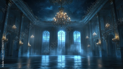 Enchanting Ballroom with Starry Night Sky Ceiling