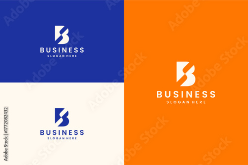 Luxury initial B and logo design with line art style