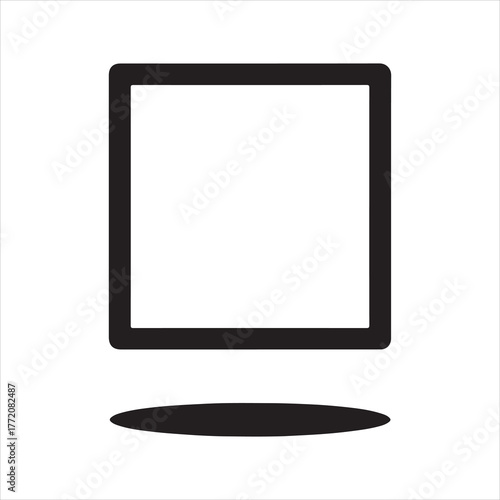 Isolated Square Icon Design with a Subtle Shadow on a Clean White Background for Modern Graphic Elements and Simple Vector Illustrations