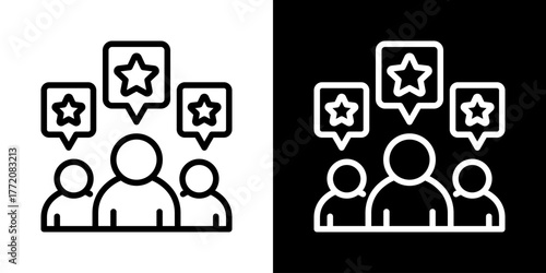 Rating  Icon Of Line Black And White Style 