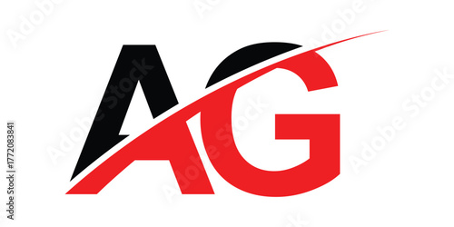 abstract creative ag letter logo design vector.