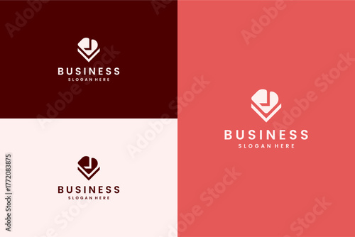Luxury initial B and logo design with line art style