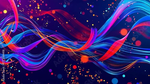 Colorful abstract flowing lines