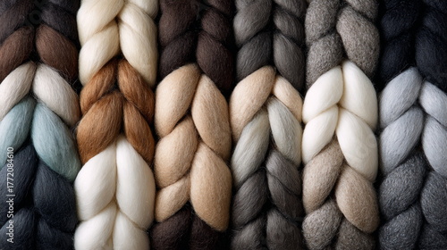Wool braids in warm neutral colors for winter season